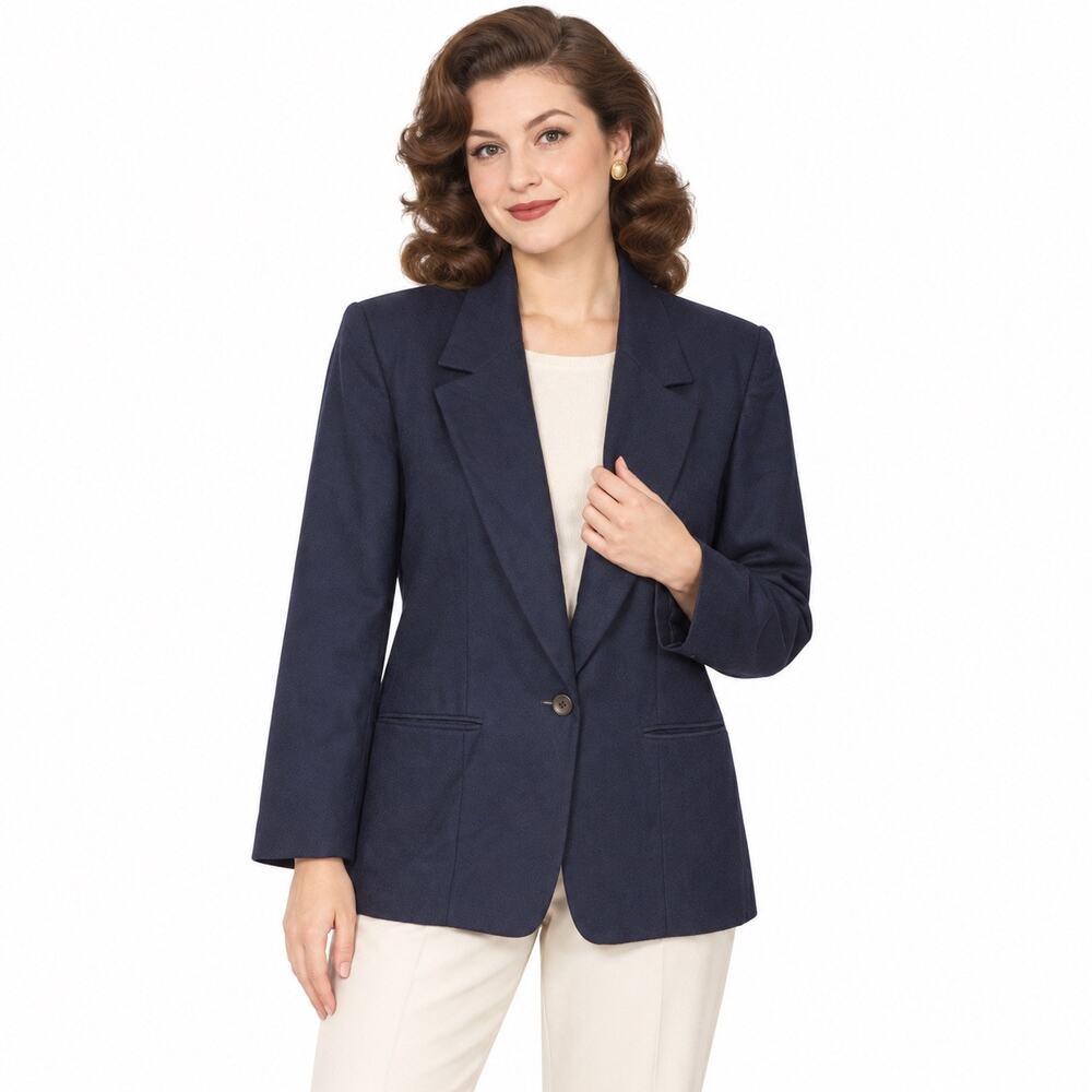 Vintage Pendleton Navy Wool women Blazer Size 12